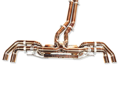 Yonristic Audi RSQ8 Exhaust VANTA Edition Valved Catback Doulbe X-pipe 3''