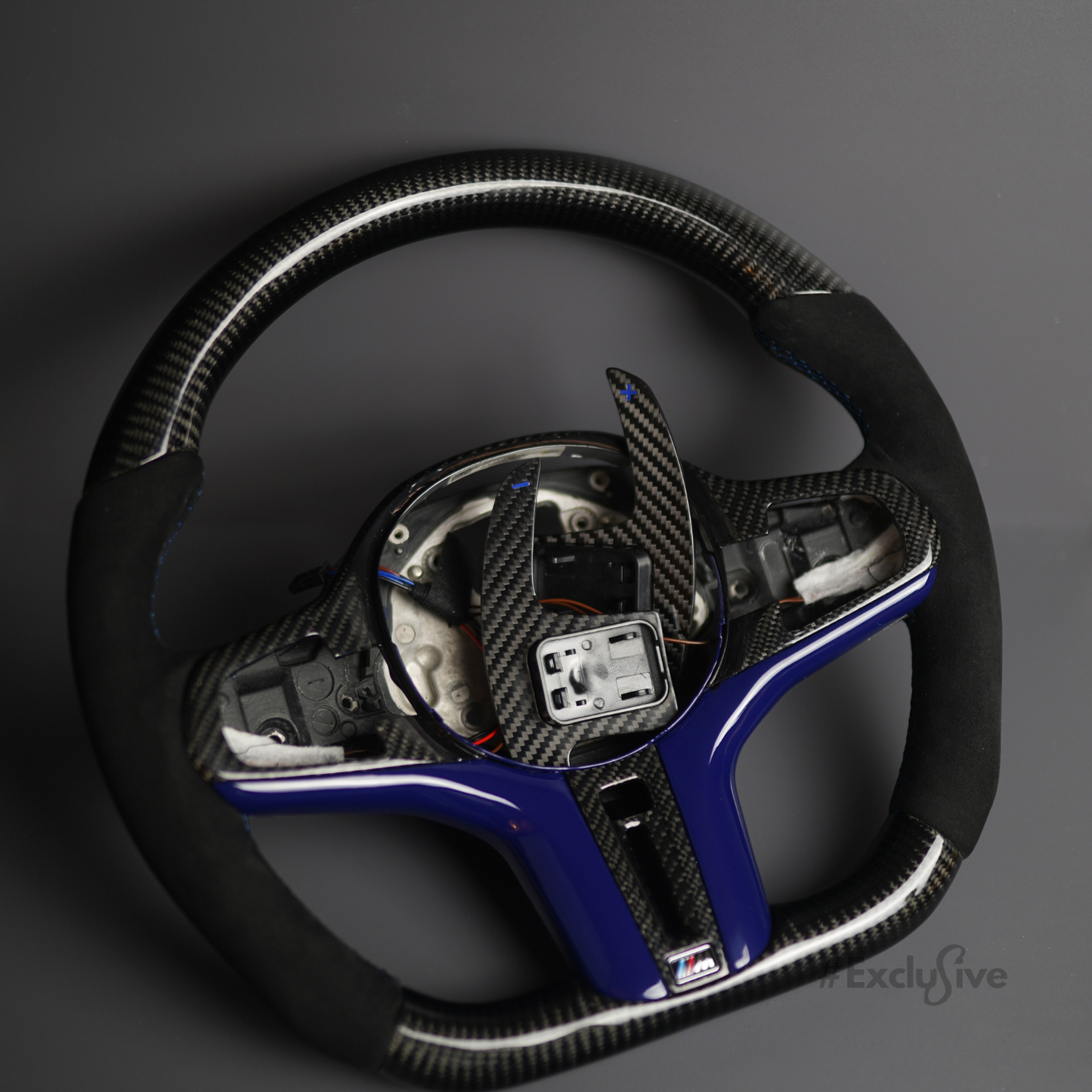 BMW M5 F90 & 91 /  M8 G15, G16, & G17 / X3 G01 / X4 G02 / X6 F86 / 5 Series G30 / 7 Series G11 / G12  Custom Steering Wheel by Exclusive Steering