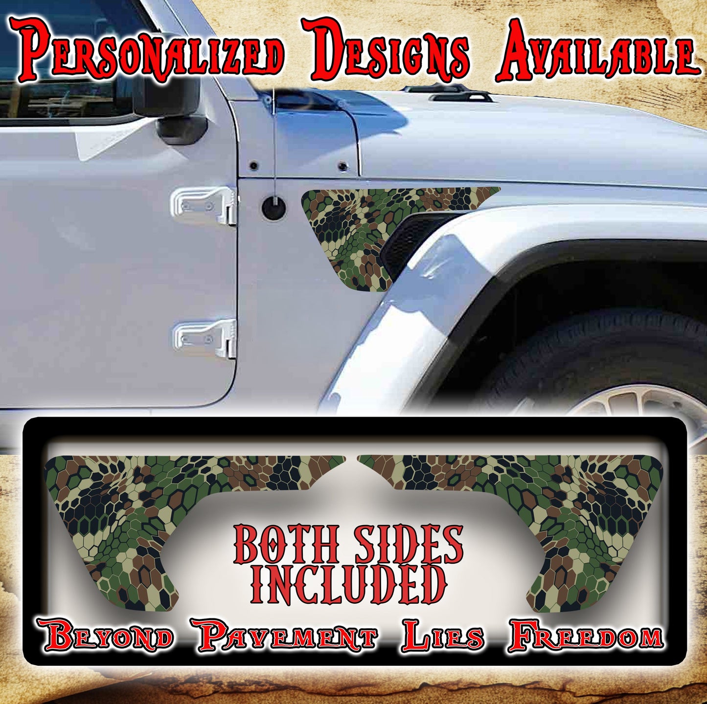 Kryptek camo fender vent for the JL or JT 2018 or newer