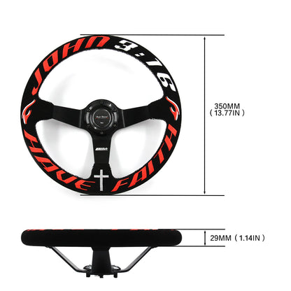 Universal Have Faith 350mm 3"Deep Dish 6-Bolt Steering Wheel | 150 Entries