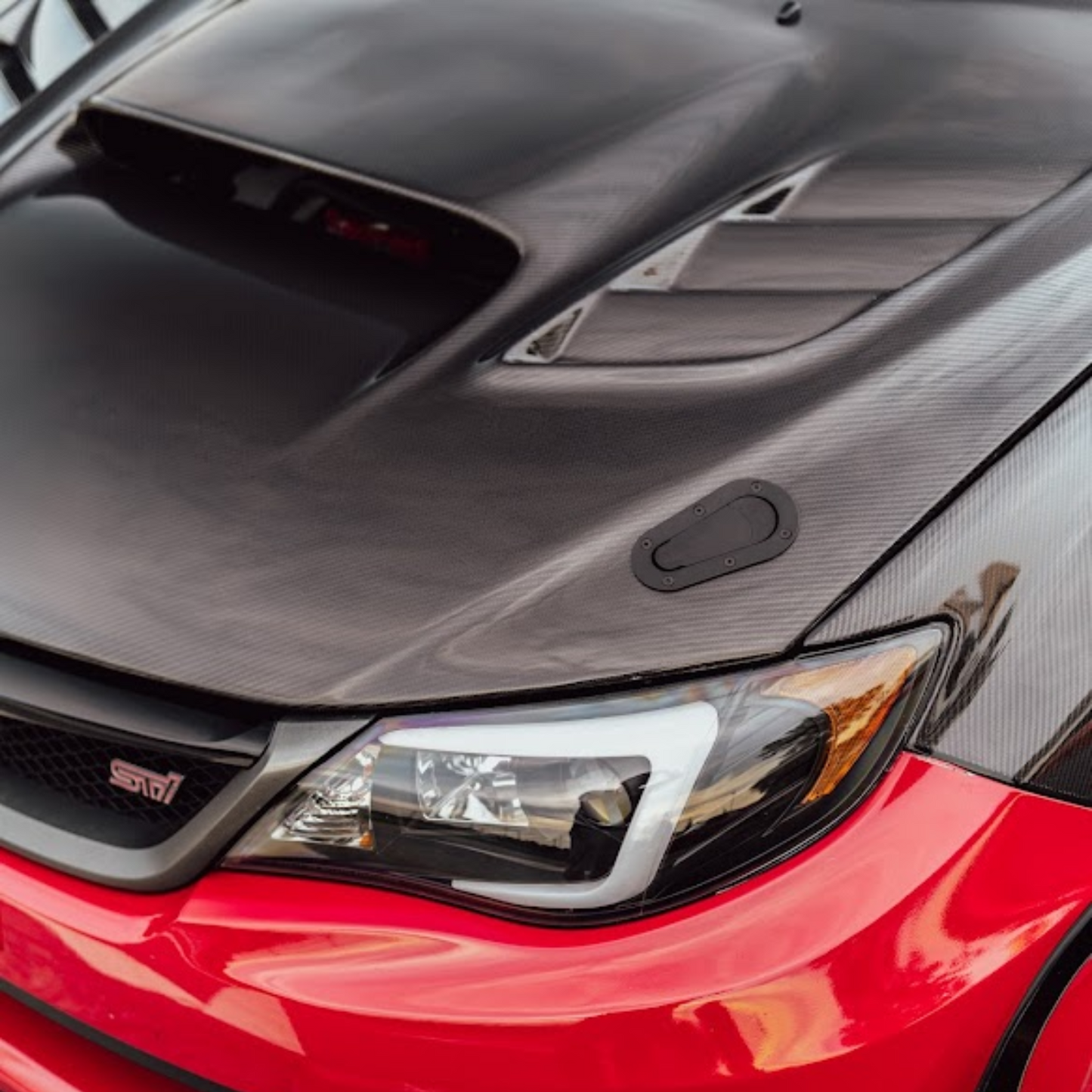 JDMuscle [08-14 WRX/STI] Carbon Fiber Hood V4 w/ Heat Extract