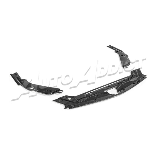 2020-2024 Cadillac CT5-V Blackwing Engine Panel Trim Radiator Cover Gloss Carbon Fiber 3pc Kit