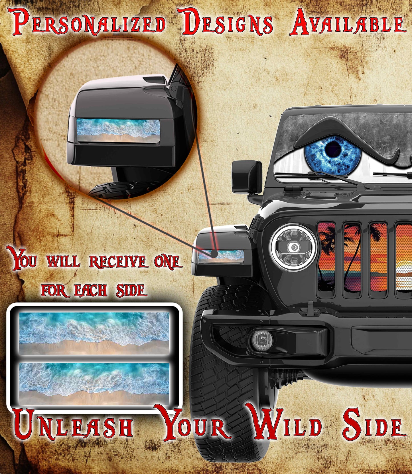 Beach Jl and Gladiator Turn signal decal 65