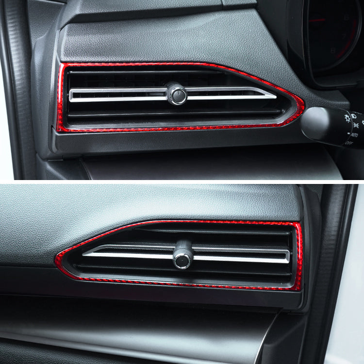 JDMuscle [22-25 WRX] P&S Series Carbon Fiber AC Trim Covers 4 PC | Black Carbon Fiber/ Red Carbon Fiber