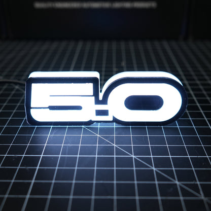 5.0 LED Emblem Badge: Ford Mustang (Multicolor Flow)