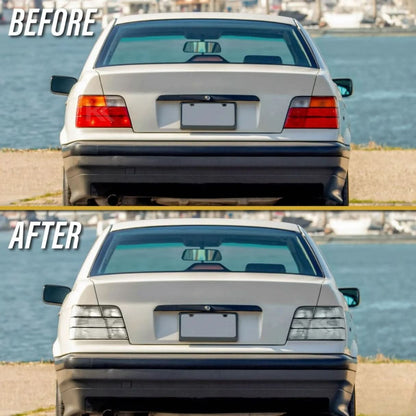 BMW 3 Series E36 All Clear Frosted Lens Tail Lights (1992-1998)