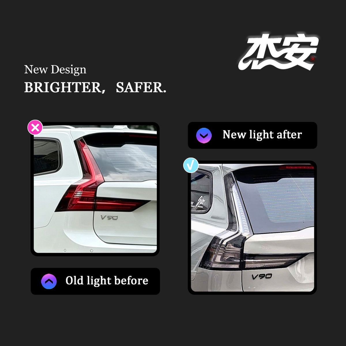 2020–2026 Volvo V90 clear tail lights by JIEAN Lights – photo 4