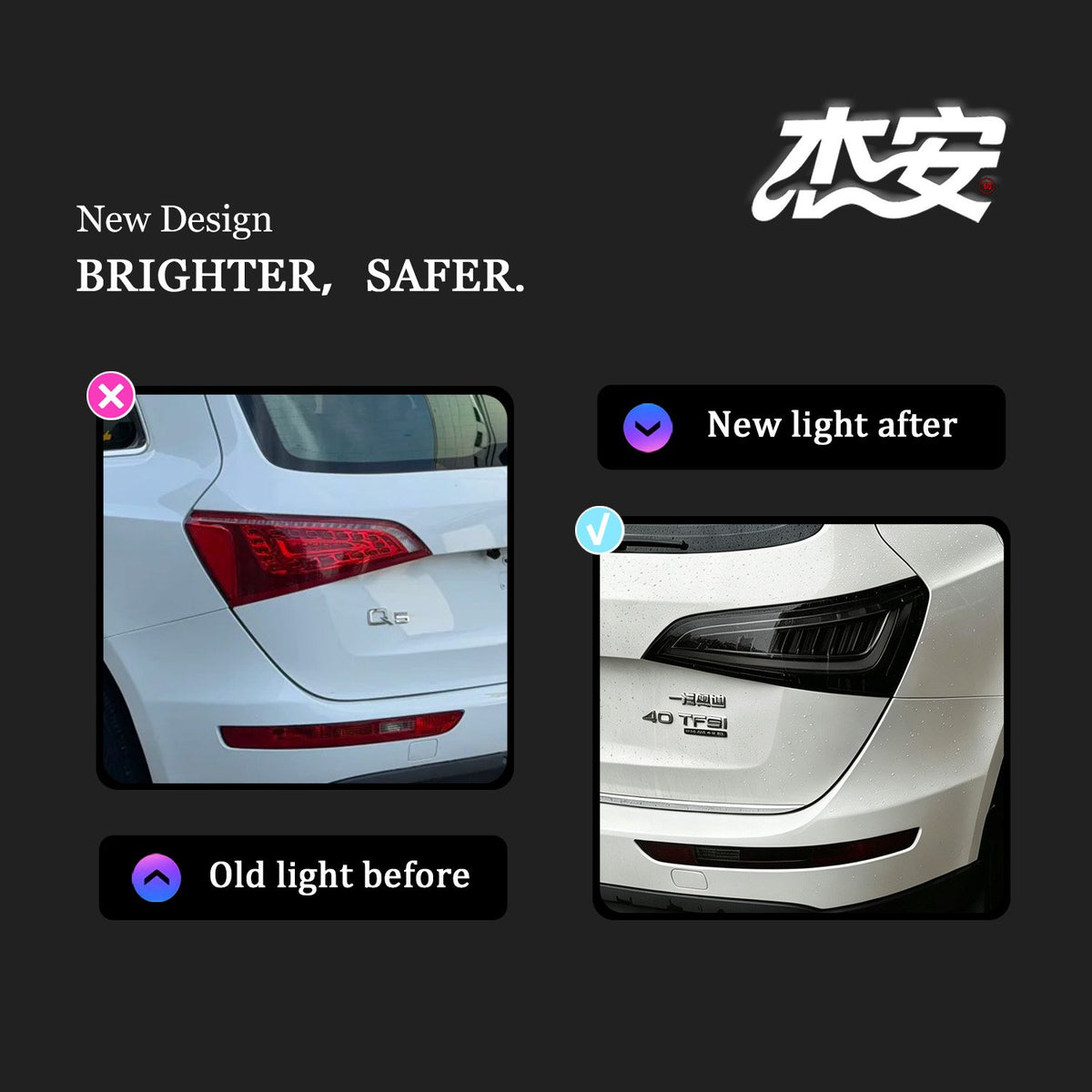Audi Q5 clear black-housing tail lights by JIEAN Lights – photo 3