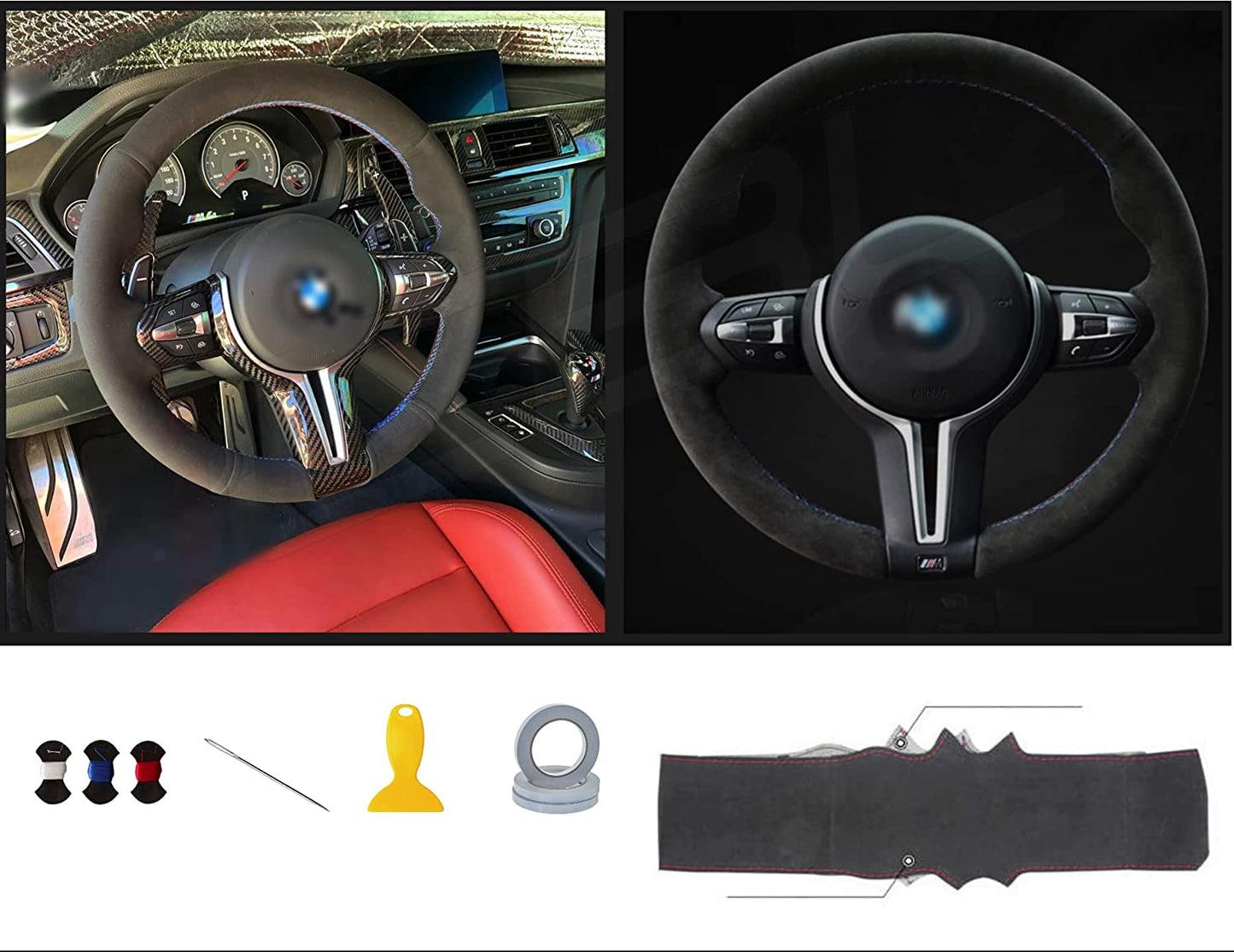 BMW F-Series Alcantara Suede Steering Wheel Cover DIY (Plain)
