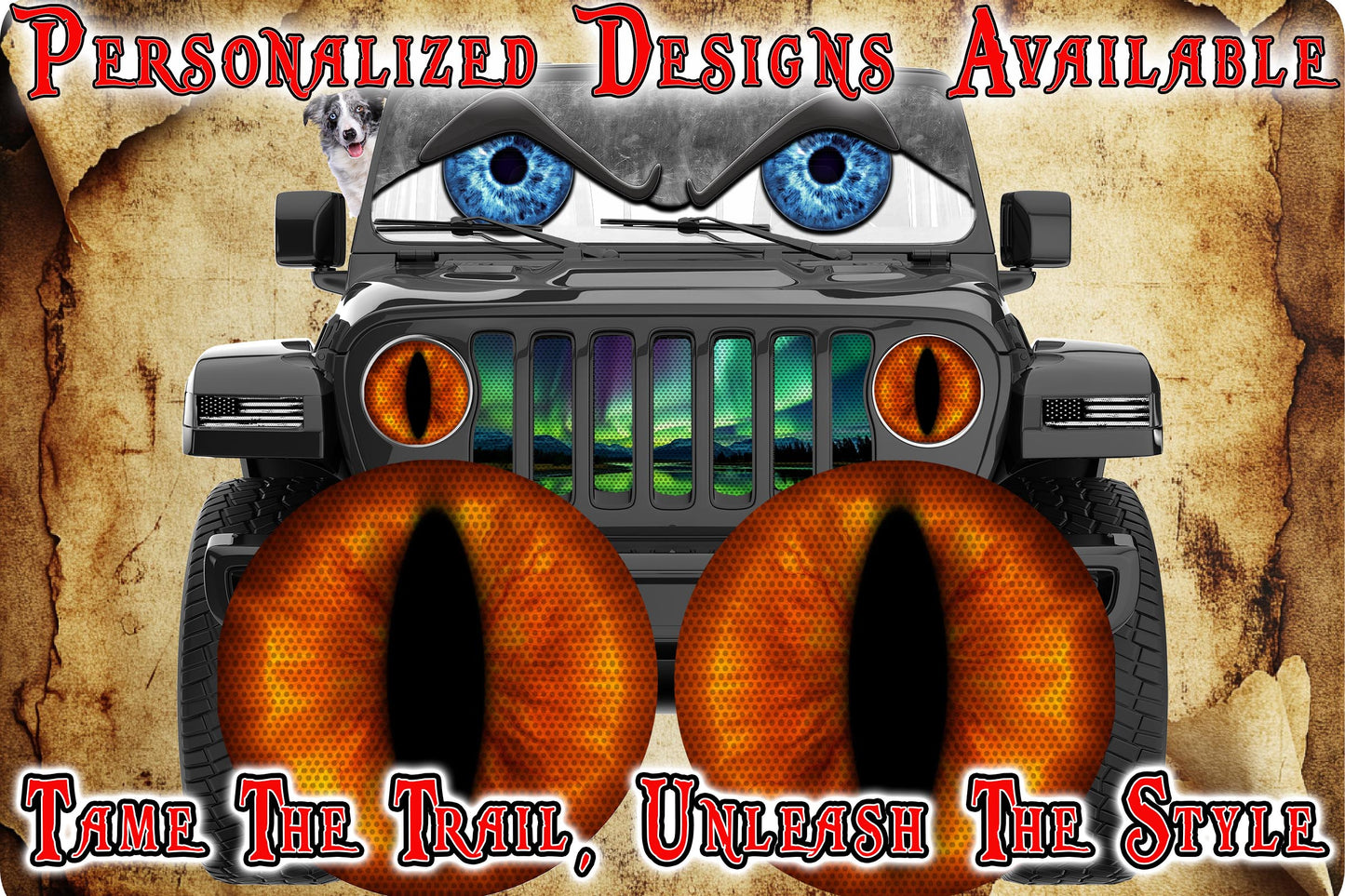 orange cat eyes for the headlight decals 75