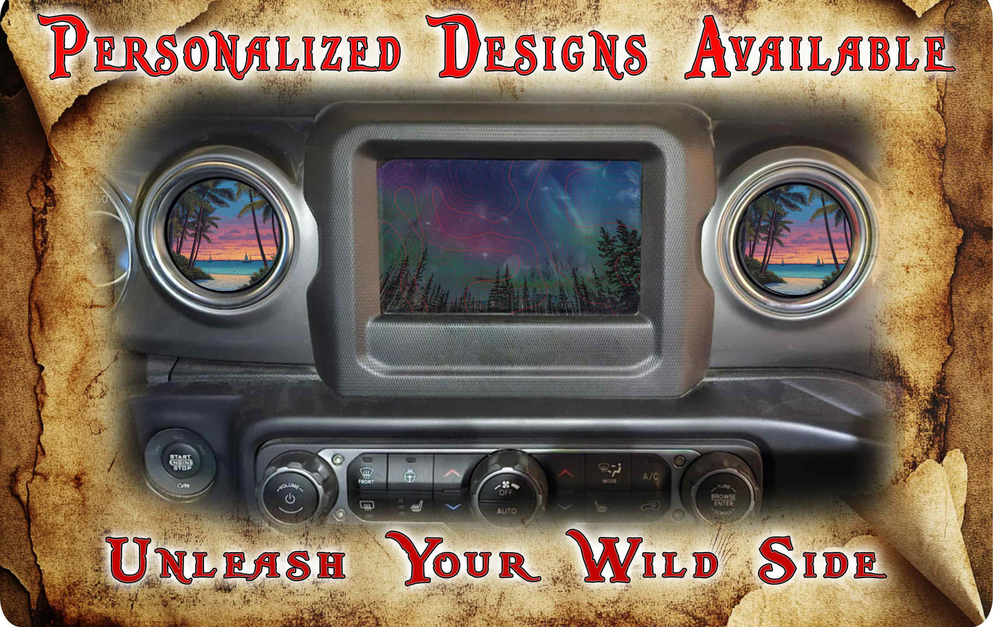 Steering wheel decal beach sailboats 236