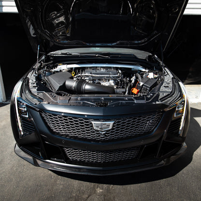 2021-2026 Cadillac CT5-V Blackwing Engine Panel Trim Radiator Cover Gloss Carbon Fiber 3pc Kit