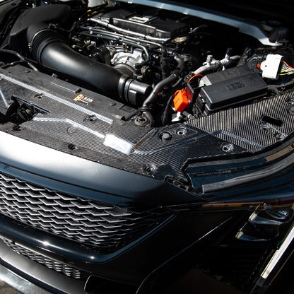 2021-2026 Cadillac CT5-V Blackwing Engine Panel Trim Radiator Cover Gloss Carbon Fiber 3pc Kit