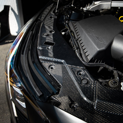 2021-2026 Cadillac CT5-V Blackwing Engine Panel Trim Radiator Cover Gloss Carbon Fiber 3pc Kit