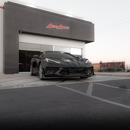 2020-2024 Corvette C8 Stingray Evo Style Front Lower Chin Splitter Gloss Black