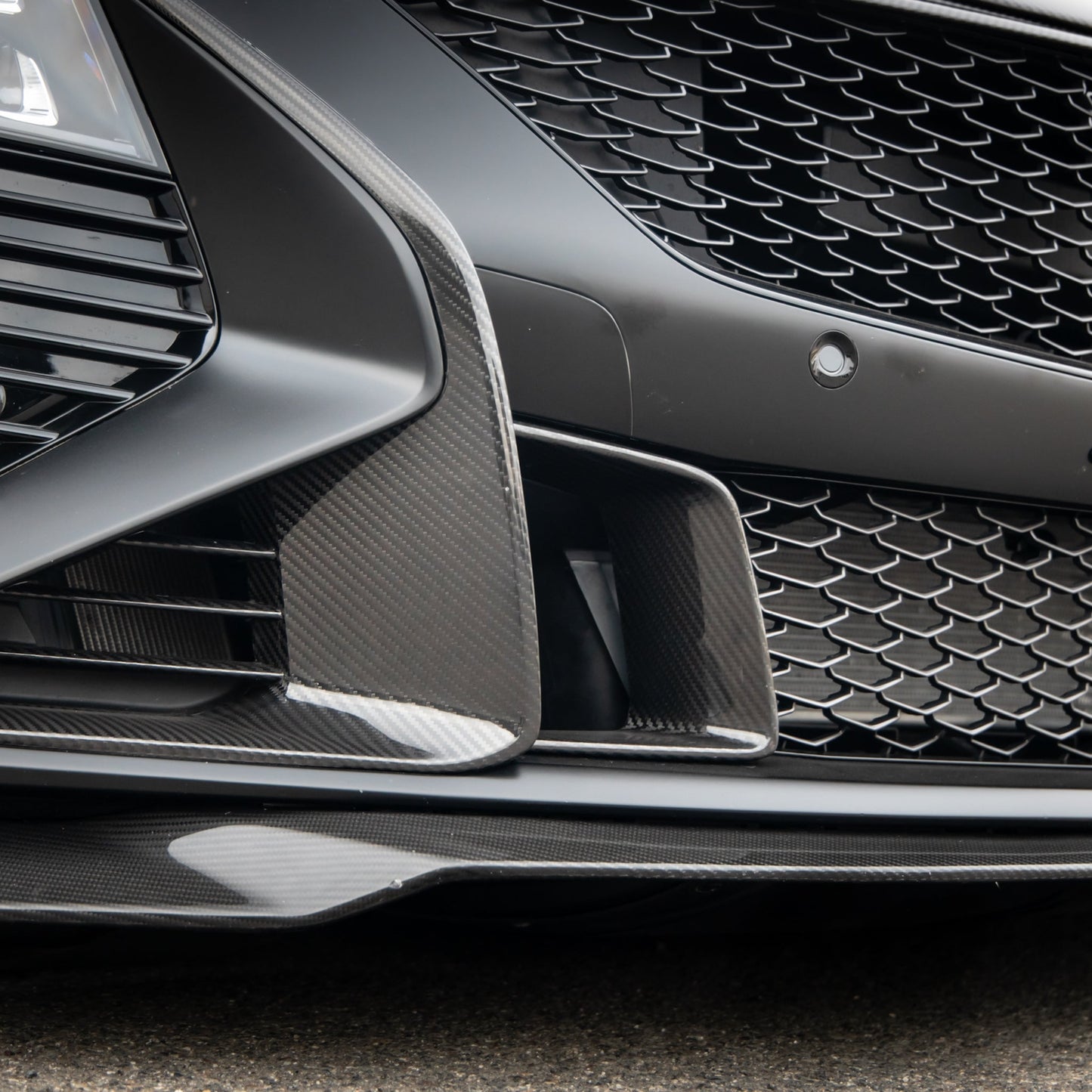 2025-2026 Cadillac CT5-V Blackwing Front Side Outer Grilles Pre Preg Gloss Carbon Fiber Pair