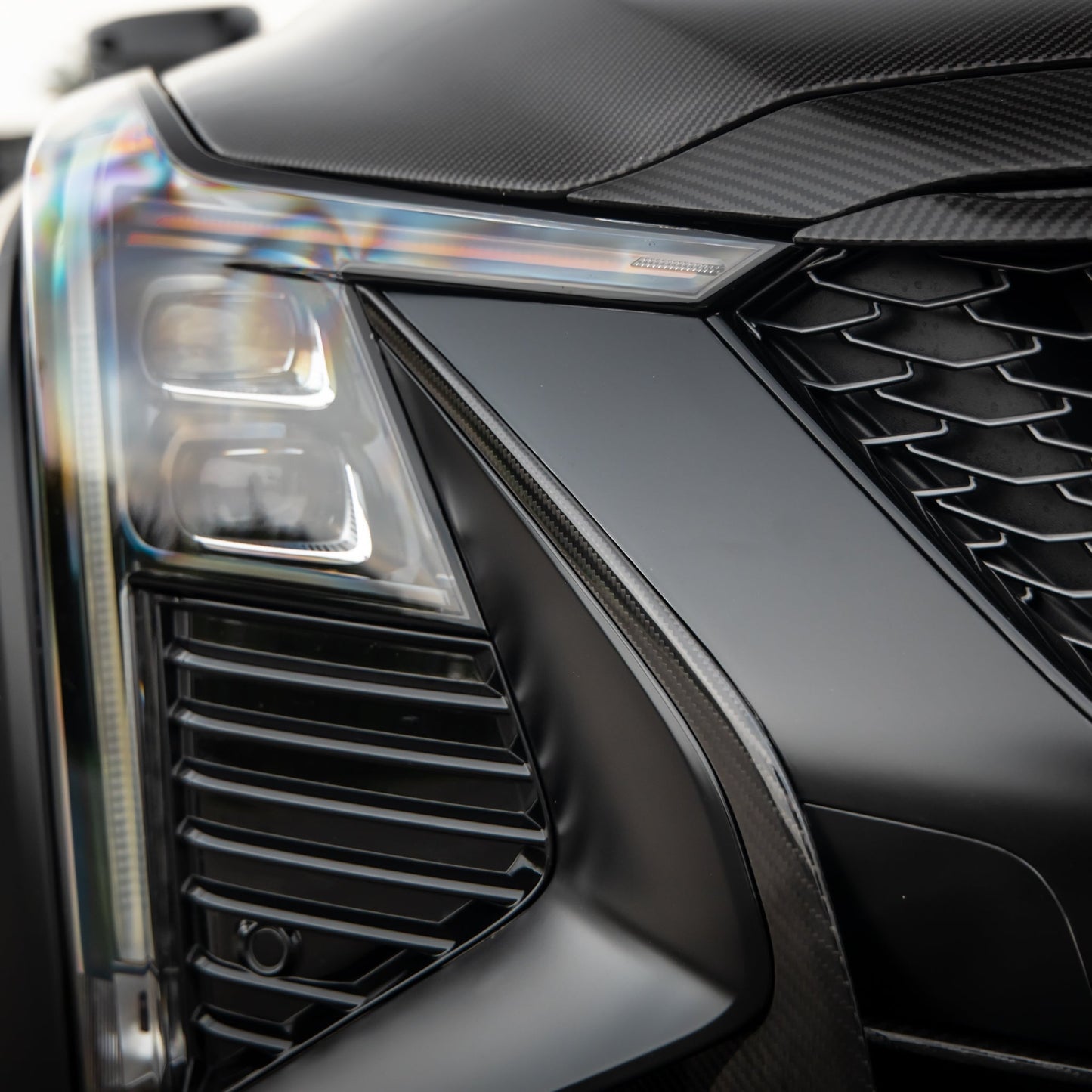 2025-2026 Cadillac CT5-V Blackwing Front Side Outer Grilles Pre Preg Gloss Carbon Fiber Pair