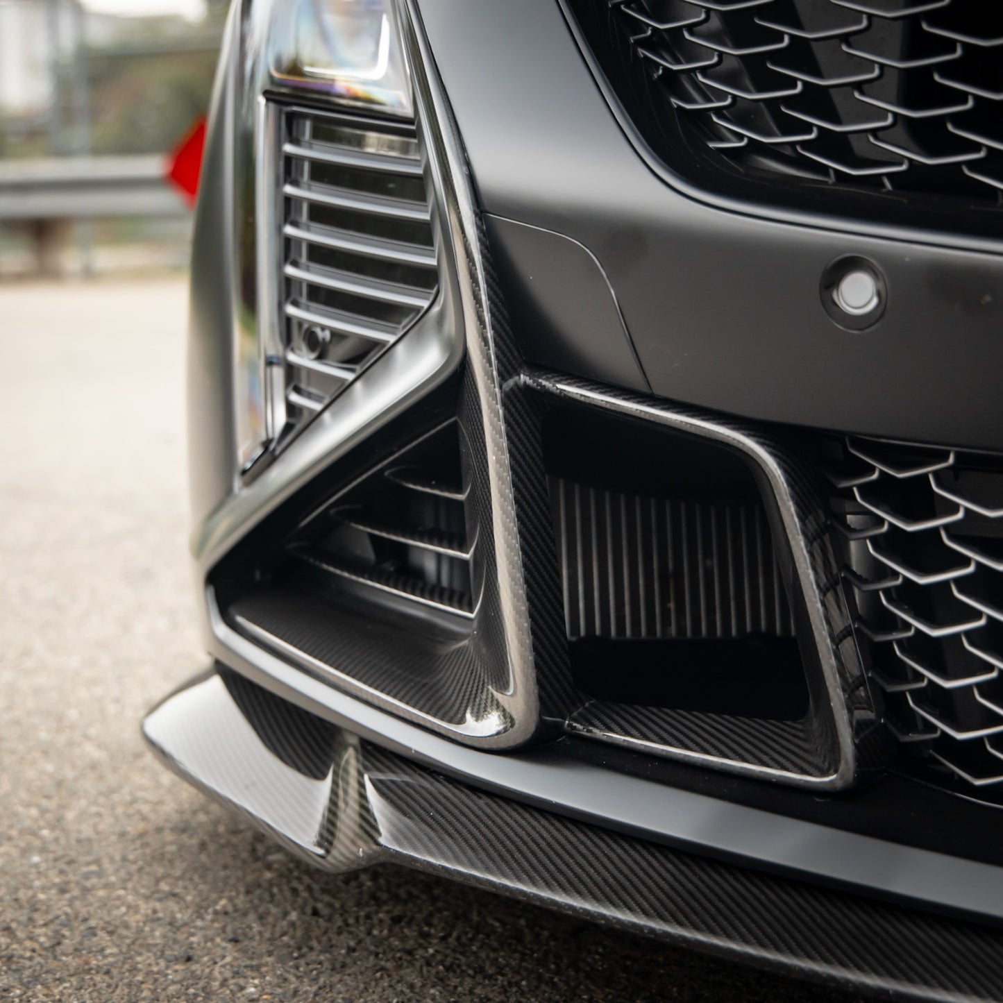 2025-2026 Cadillac CT5-V Blackwing Front Side Outer Grilles Pre Preg Gloss Carbon Fiber Pair