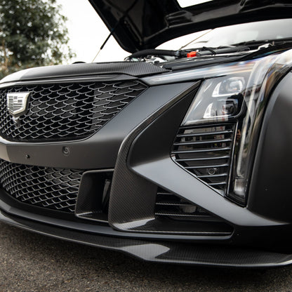 2025-2026 Cadillac CT5-V Blackwing Front Side Outer Grilles Pre Preg Gloss Carbon Fiber Pair