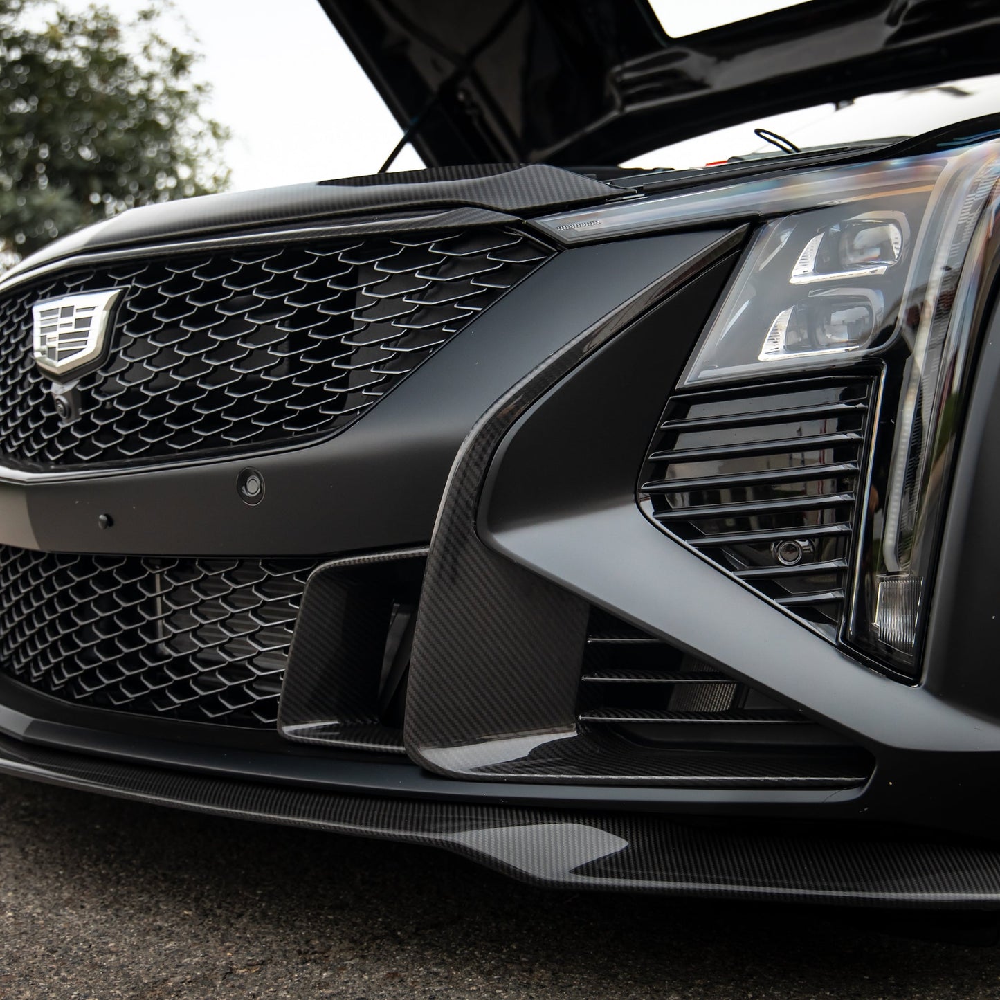 2025-2026 Cadillac CT5-V Blackwing Front Side Outer Grilles Pre Preg Gloss Carbon Fiber Pair