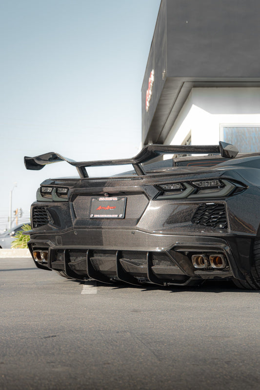 2020-2025 Corvette C8 Type-Z06 Style Carbon Fiber Rear Spoiler 1pc For Stingray