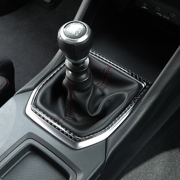 JDMuscle [22-25 WRX] P&S Series Carbon Fiber MT Shifter Trim | Black Carbon Fiber/ Red Carbon Fiber