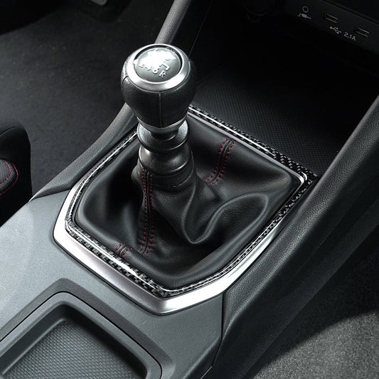 JDMuscle [22-25 WRX] P&S Series Carbon Fiber MT Shifter Trim | Black Carbon Fiber/ Red Carbon Fiber