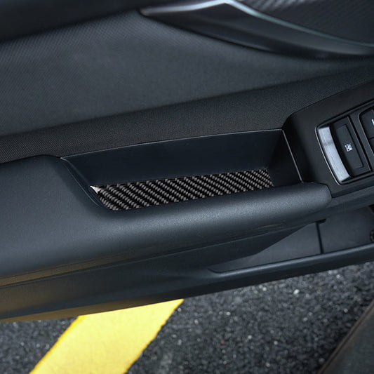 JDMuscle [22-25 WRX] P&S Series Carbon Fiber Door Pocket Covers 4 PC | Black Carbon Fiber/ Red Carbon Fiber