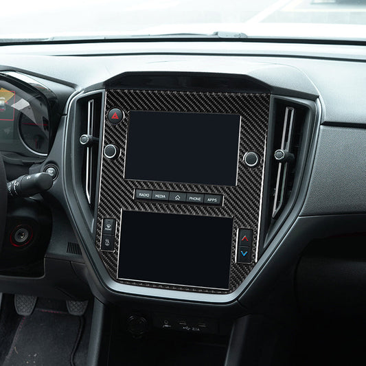 JDMuscle [22-25 WRX] P&S Series Carbon Fiber Infotainment Screen Trim Cover | Black Carbon Fiber/ Red Carbon Fiber