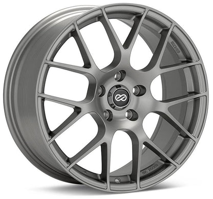 Enkei Raijin 19x8 42mm Offset 5x120 Bolt Pattern 72.6 Hub Bore Titanium Gray Wheel *Min Qty 60*