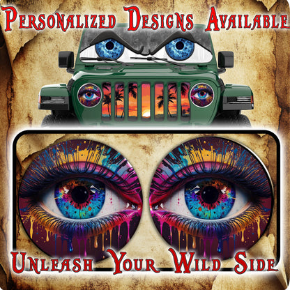 Real eye paint splash headlight decal 89