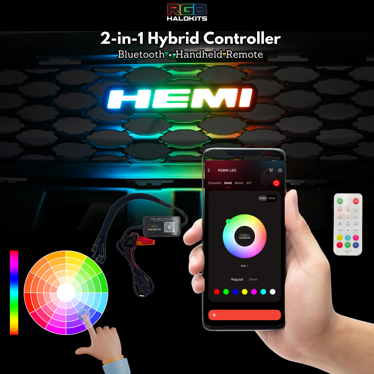 Hemi LED Badge (Multicolor Flow)