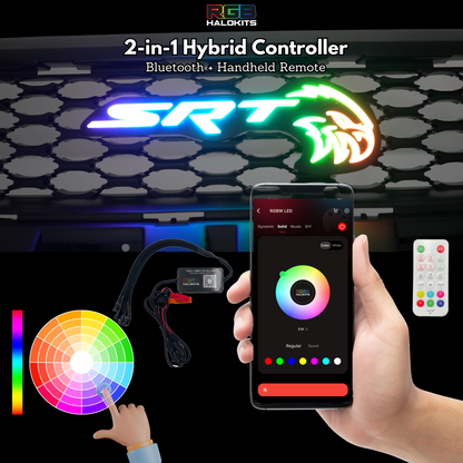 SRT Trackhawk Hellhawk LED Emblem: (Multicolor Flow)