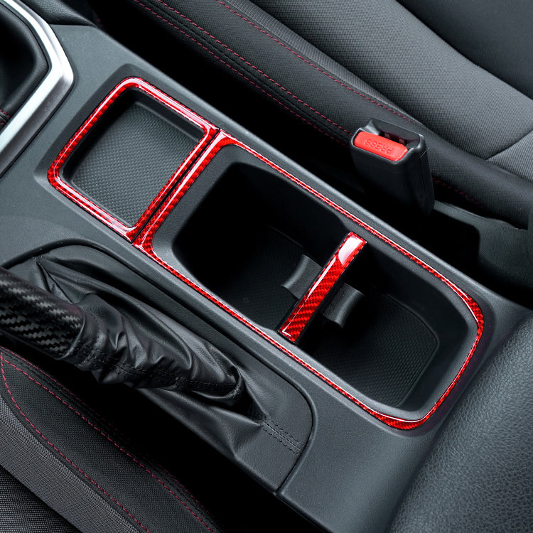 JDMuscle [22-25 WRX] P&S Series Carbon Fiber Cupholder Inner Trim | Black Carbon Fiber/ Red Carbon Fiber