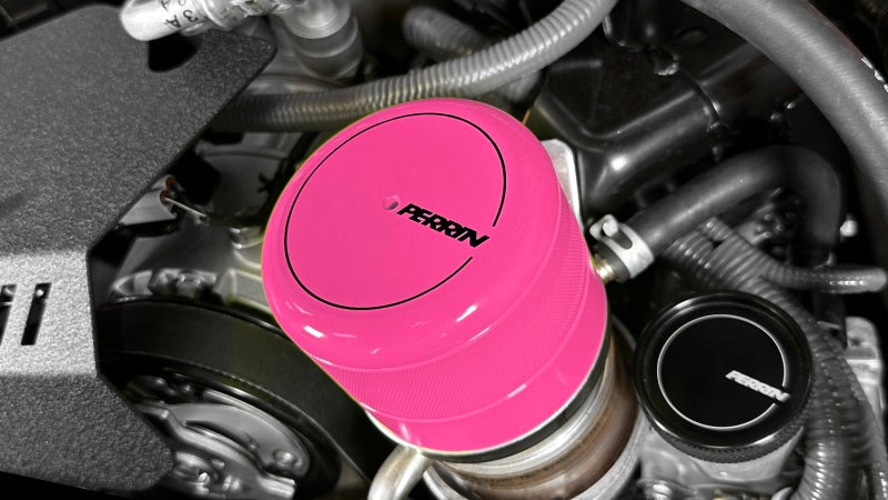 Perrin [15-25 WRX, 13-25 BRZ, 22-25 GR86] Oil Filter Cover Hyper Pink | PSP-ENG-716HP