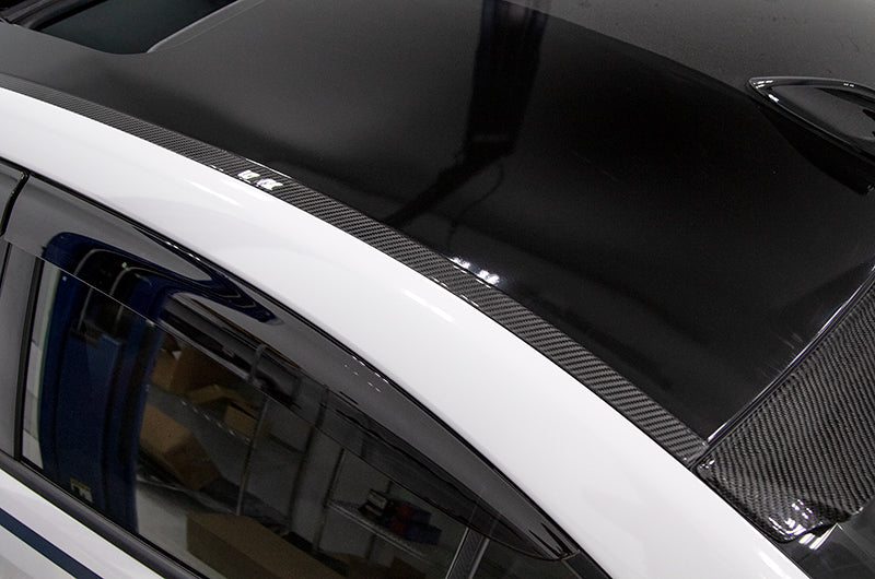OLM LE Dry Carbon Rain Channel Guard Trim - 2015-2021 Subaru WRX / STI