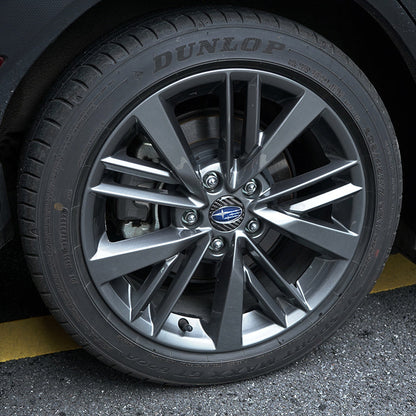 JDMuscle [22-25 WRX] P&S Series Carbon Fiber Wheel Center Cap Covers 4 PC | Black Carbon Fiber/ Red Carbon Fiber