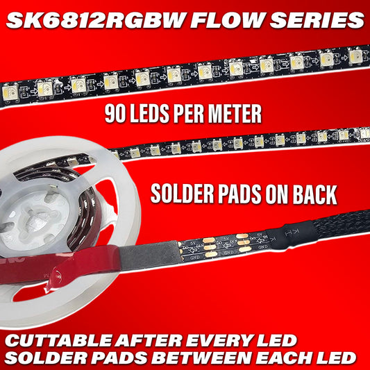 Flow Series 8mm Flexible Strips - 5v SK6812 RGBW