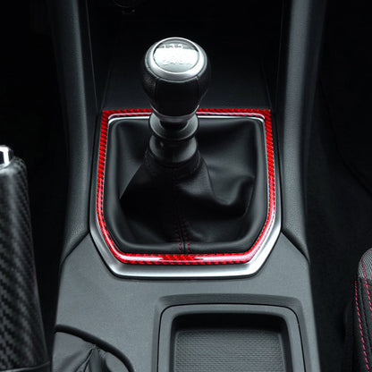 JDMuscle [22-25 WRX] P&S Series Carbon Fiber MT Shifter Trim | Black Carbon Fiber/ Red Carbon Fiber