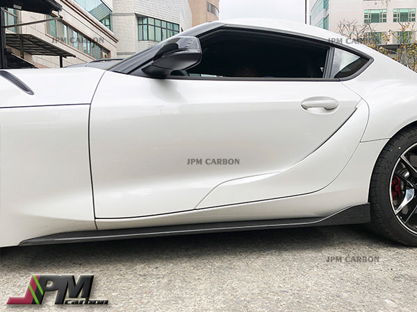 OEM Style Carbon Fiber Side Skirt Replacement Lips Fits For 2019-2026 Toyota GR Supra A90 A91