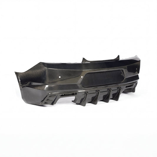 2016-2018 Camaro RS/SS/ZL1 Gloss Double Sided Carbon Fiber Rear Bumper w/Rear Diffuser Quad Tips 1pc