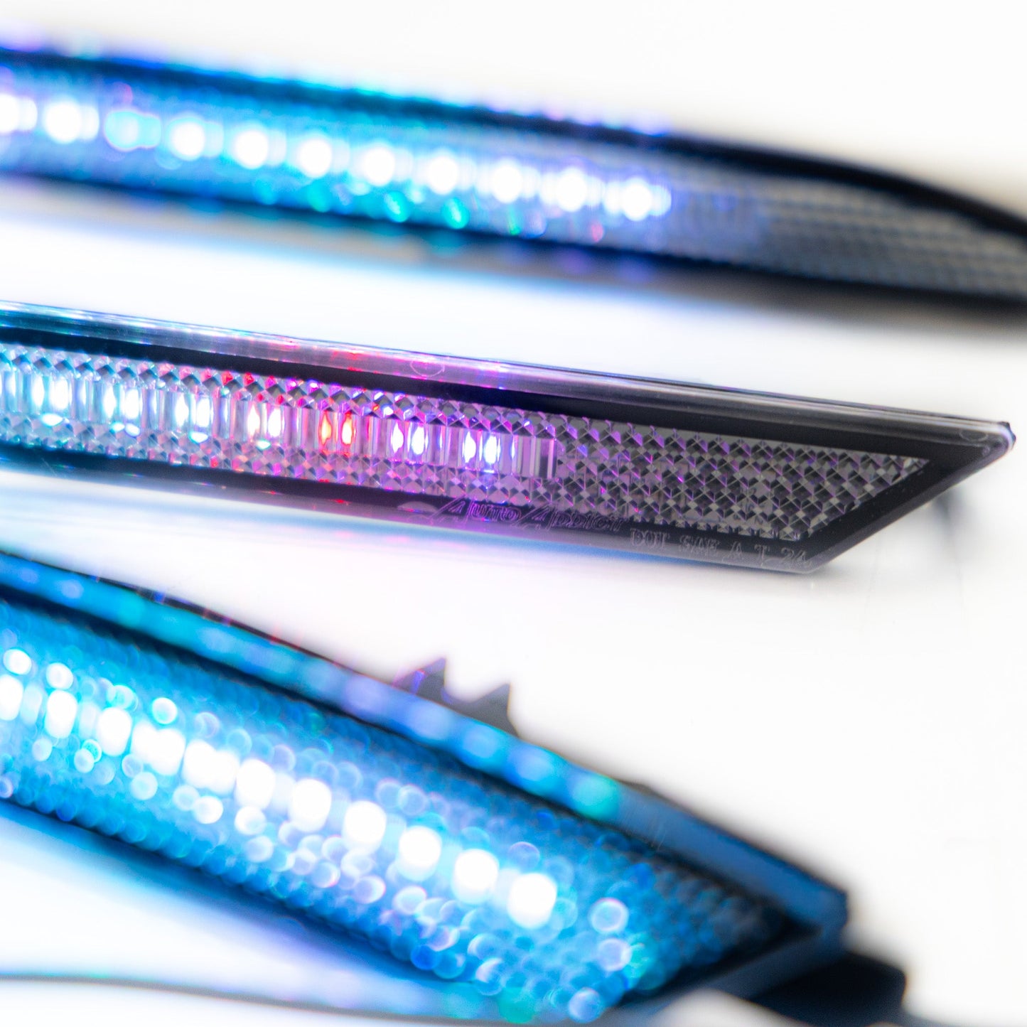 2024-2026 Mustang S650 RGB Bluetooth Dynamic Animation LED Side Markers w/ Rear Diffuser Reflector 6pc Kit