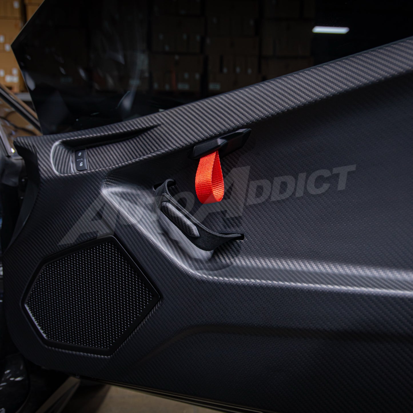 STO Lamborghini Huracan Dry Carbon Fiber Interior Door Panels w/ Brackets