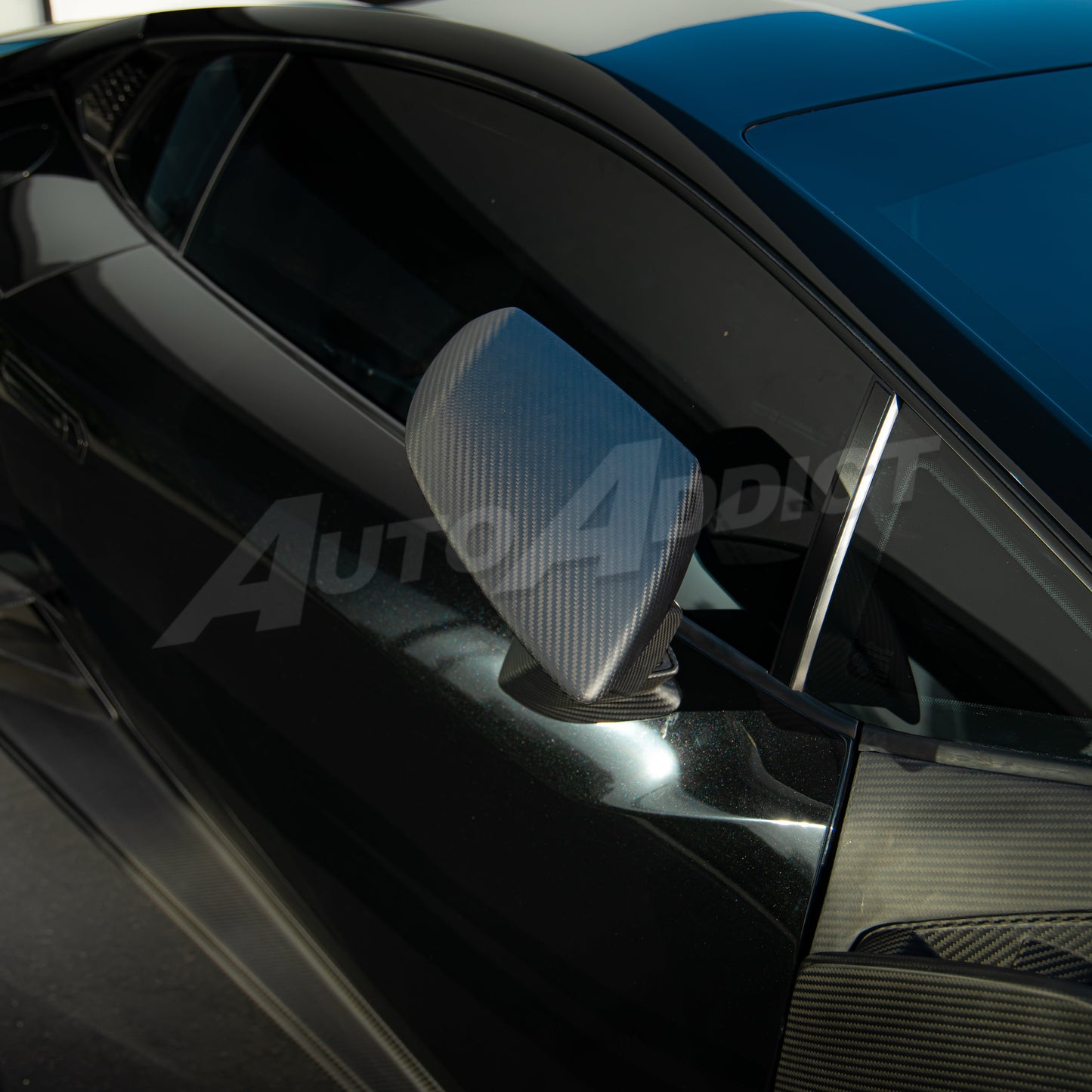 STO Lamborghini Huracan Dry Carbon Fiber Mirror Caps Full Replacement 4pc Kit