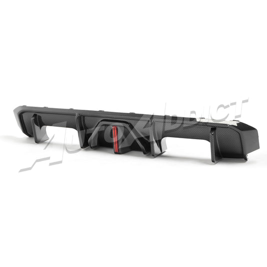 2021-2026 BMW G82 G83 M4 Dry Gloss Double Sided Carbon Fiber Type-F1 Shark Fins Rear Diffuser