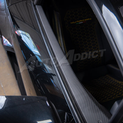 STO Lamborghini Huracan Dry Carbon Fiber Interior Door Panels w/ Brackets