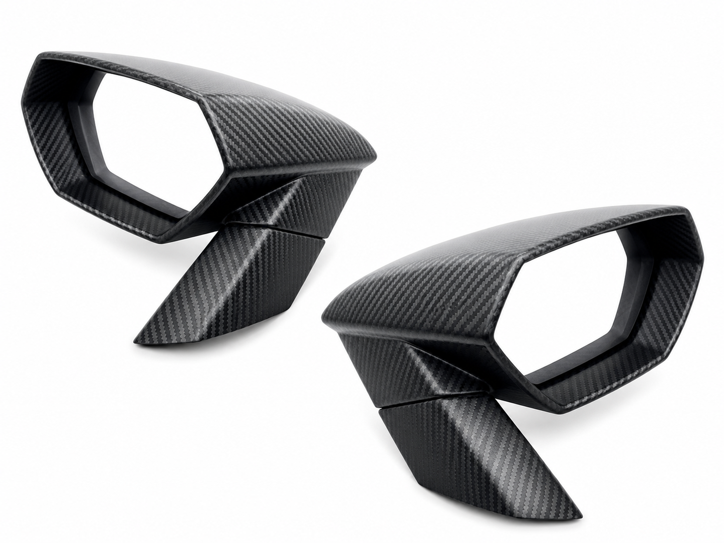 STO Lamborghini Huracan Dry Carbon Fiber Mirror Caps Full Replacement 4pc Kit
