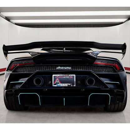 AP Style Dry Carbon Fiber Rear Wing with Base Panel for Lamborghini Huracan LP580 LP610 EVO