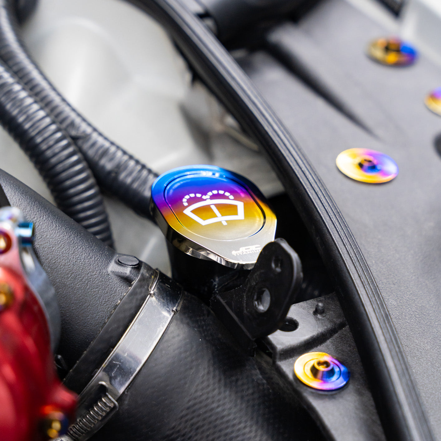 JDC Titanium Washer Fluid Cap (R35 GT-R & Multiple Infiniti Models)