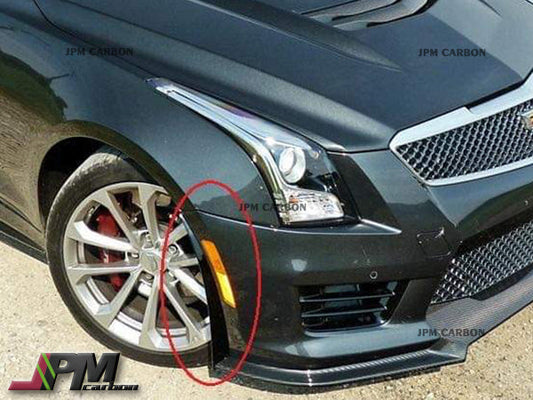 [JPMCarbon] OEM Style Carbon Fiber Front Fender Air Reflectors Fits For 2016-2019 Cadillac ATS-V Only